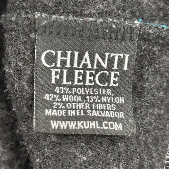 Kuhl Chianti Fleece Wool Blend Hooded Jacket Size L Black Gray Zip Up Hoodie - Picture 10 of 11